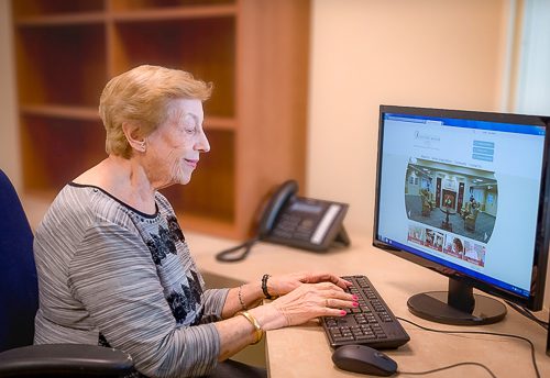 image of resident using computer