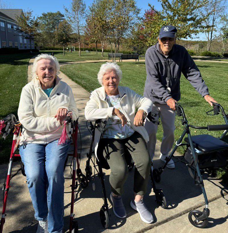 image of seniors enjoying the outdoors at sunnyside manor senior living in wall nj